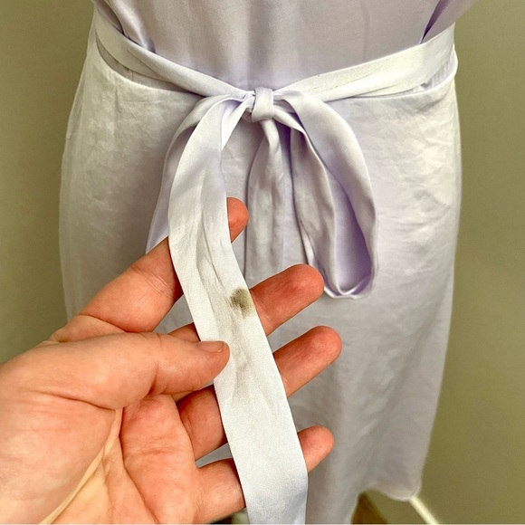 Aritzia Wilfred Mademoiselle Satin Dress Purple Lace Trim Size Small Coquette - Picture 11 of 13